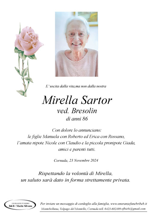 Sartor Mirella | Onoranze Funebri B&B